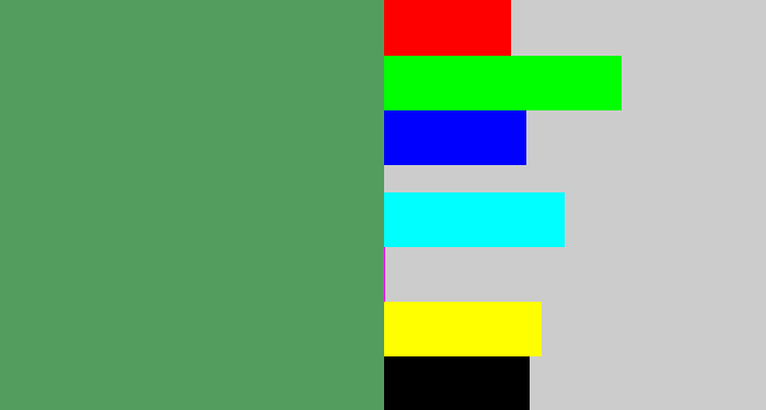 Hex color #539e5e - muted green