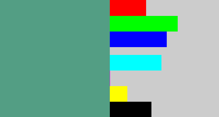 Hex color #539e84 - grey teal