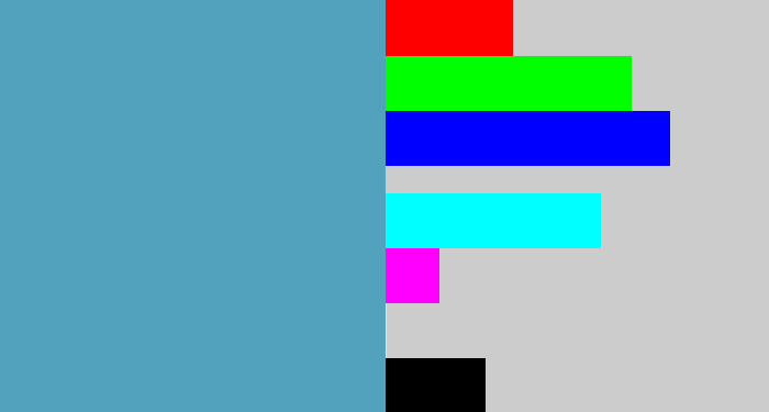 Hex color #53a2bd - faded blue