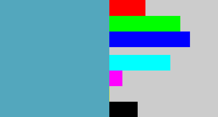 Hex color #53a7bd - faded blue