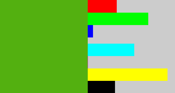Hex color #53b010 - lawn green