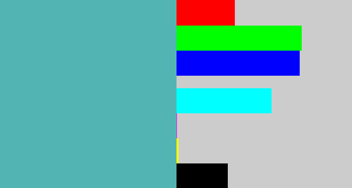 Hex color #53b5b3 - greeny blue