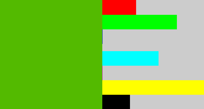 Hex color #53ba00 - frog green