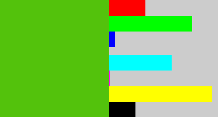 Hex color #53c20c - frog green