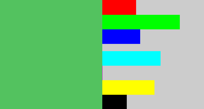 Hex color #53c25f - dark pastel green