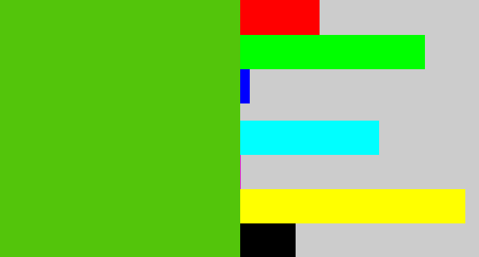 Hex color #53c50b - frog green
