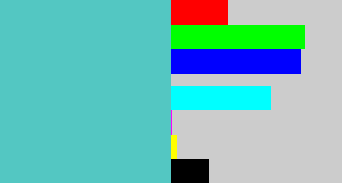 Hex color #53c7c2 - seafoam blue