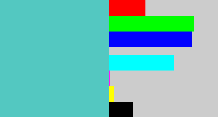 Hex color #53c8c1 - seafoam blue