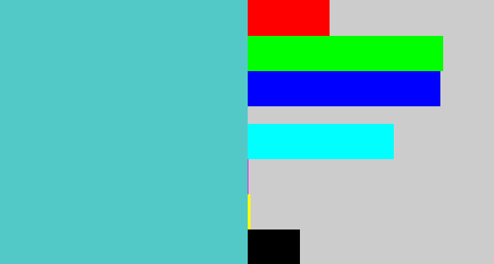 Hex color #53c9c7 - seafoam blue