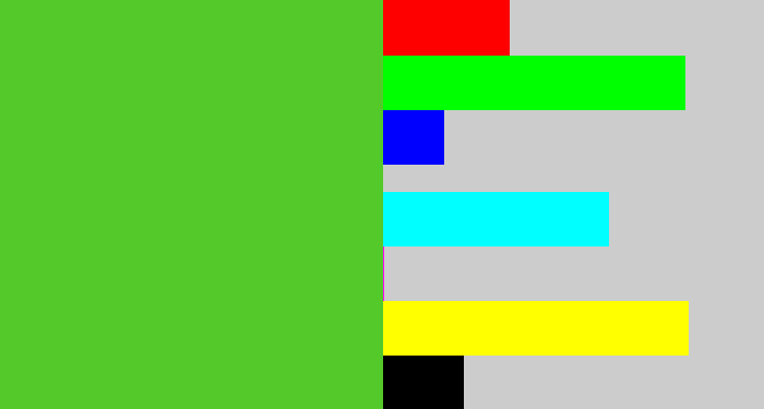 Hex color #53ca29 - green apple