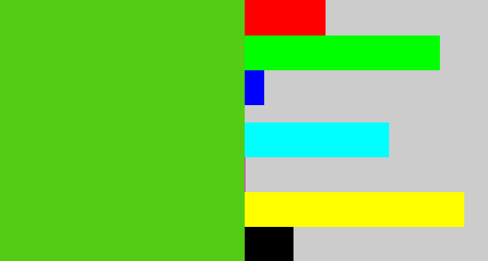Hex color #53cc14 - frog green
