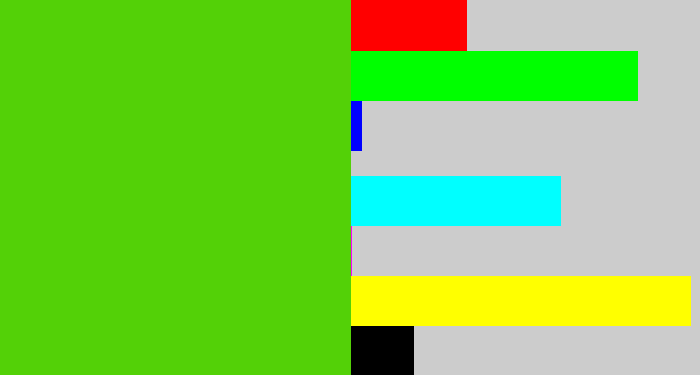 Hex color #53d107 - frog green