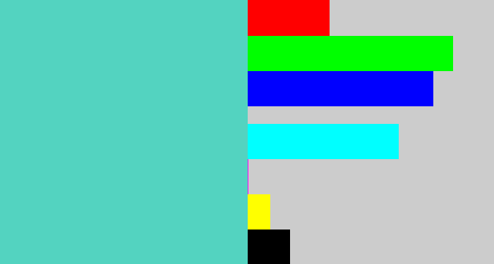 Hex color #53d3c0 - seafoam blue