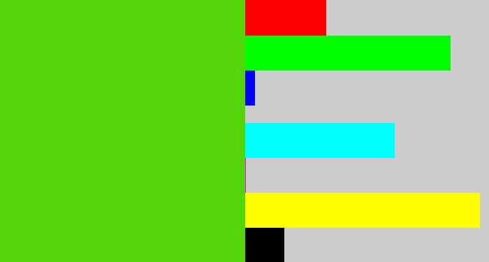 Hex color #53d509 - frog green