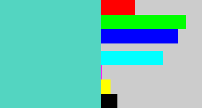 Hex color #53d5c1 - seafoam blue