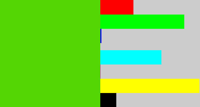 Hex color #53d603 - frog green