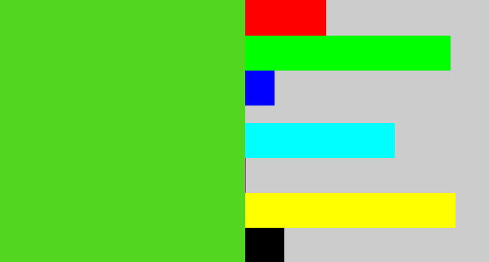 Hex color #53d61f - green apple