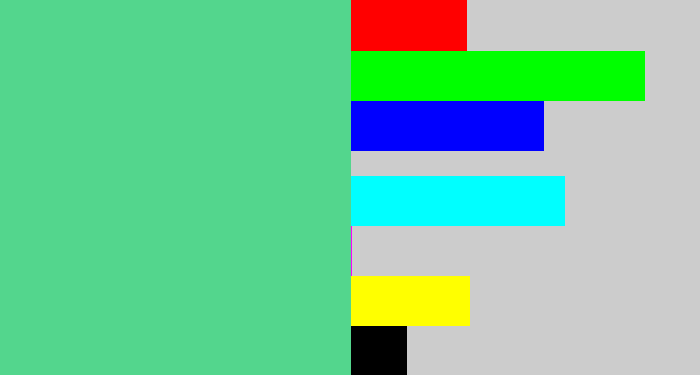 Hex color #53d68d - weird green