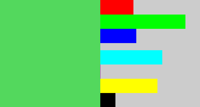 Hex color #53d85d - lightish green
