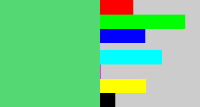 Hex color #53d874 - lightish green