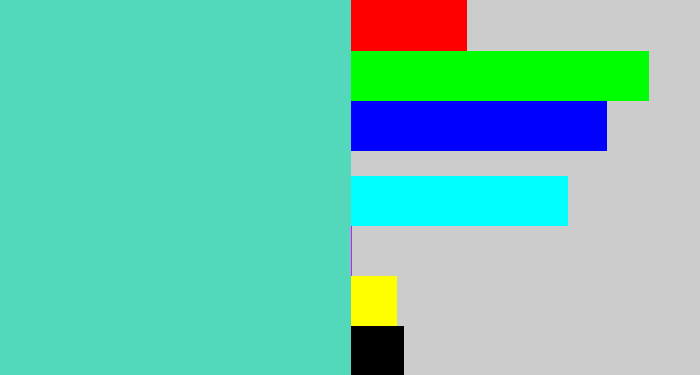 Hex color #53d8bb - light greenish blue
