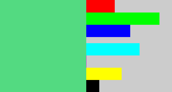 Hex color #53da81 - weird green