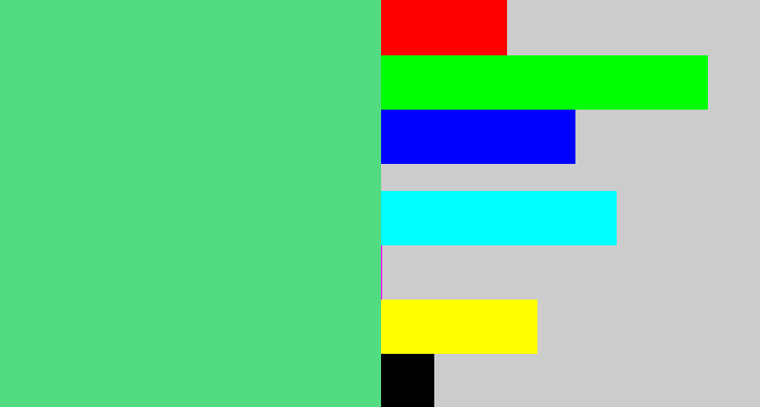 Hex color #53db81 - weird green