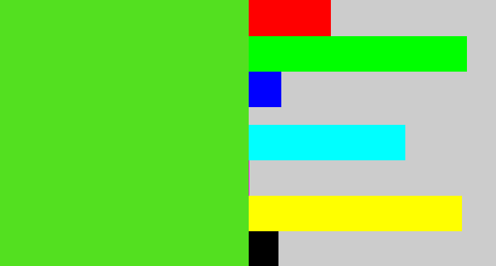 Hex color #53e020 - green apple