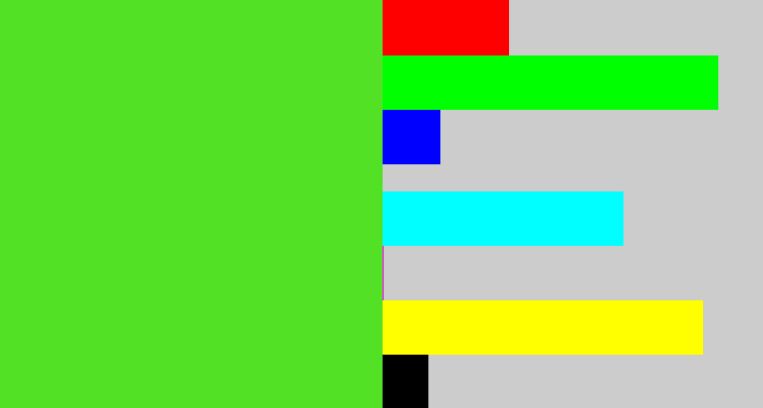 Hex color #53e125 - green apple