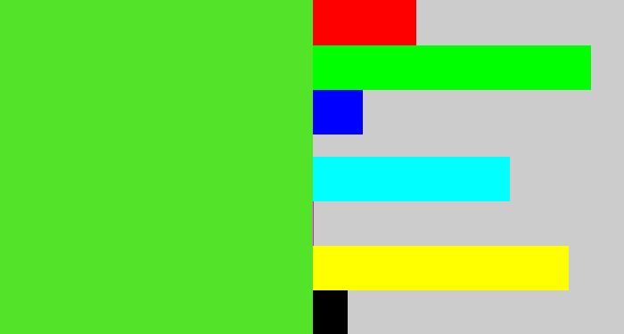 Hex color #53e328 - toxic green