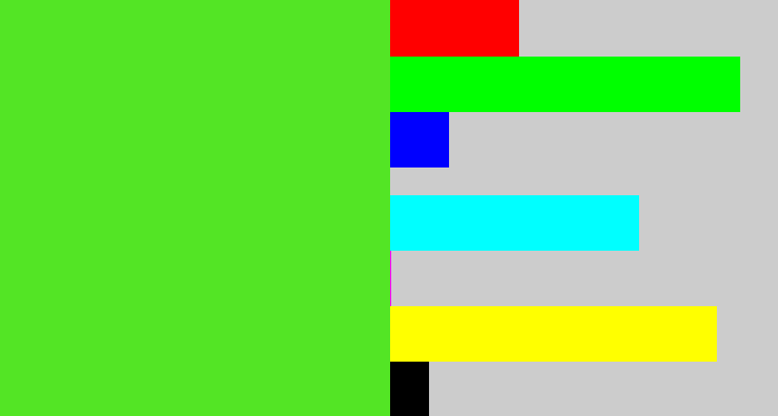 Hex color #53e525 - green apple