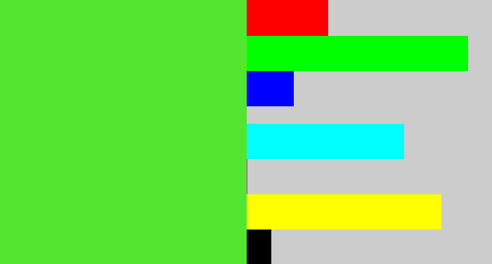 Hex color #53e631 - toxic green