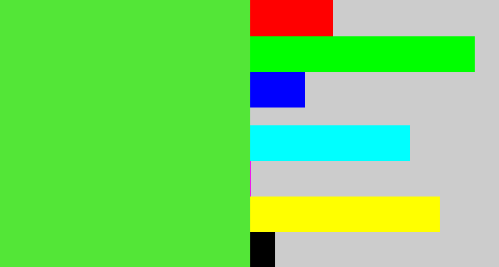 Hex color #53e637 - toxic green