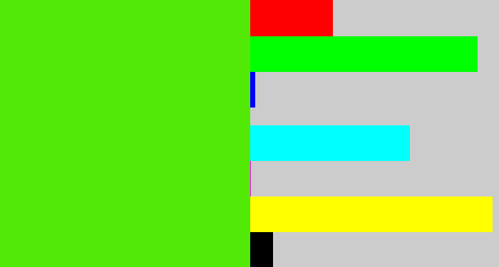 Hex color #53e906 - bright lime green