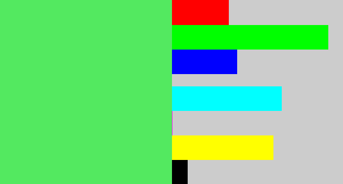 Hex color #53e960 - lightish green