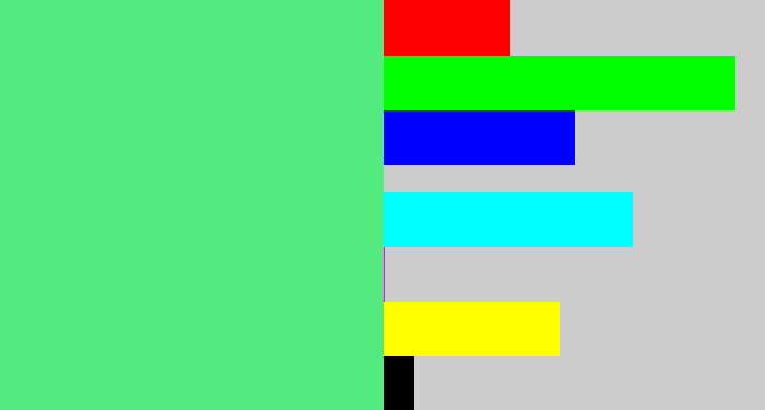 Hex color #53ea7f - weird green