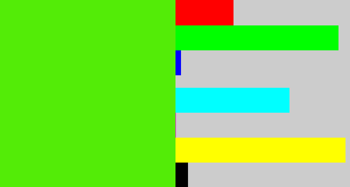 Hex color #53ec07 - bright lime green