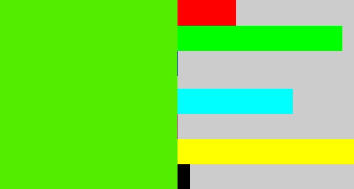 Hex color #53ed00 - bright lime green