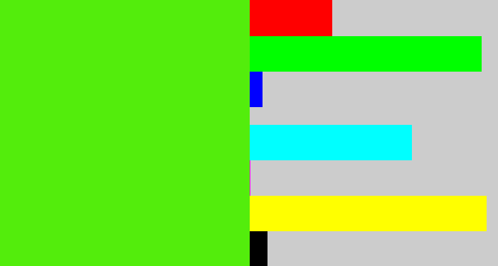 Hex color #53ed0c - bright lime green