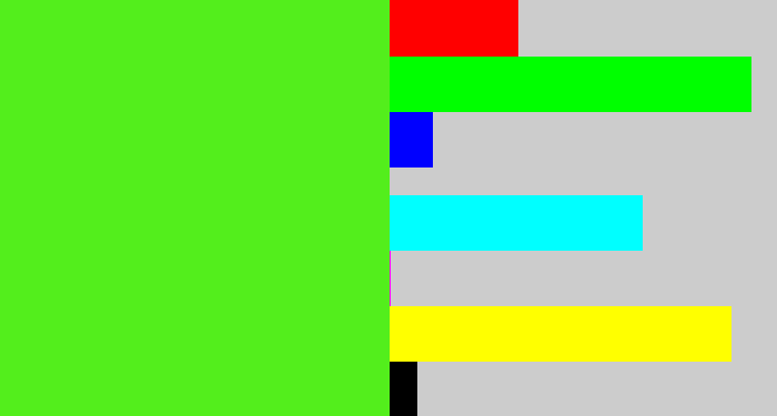 Hex color #53ee1c - green apple