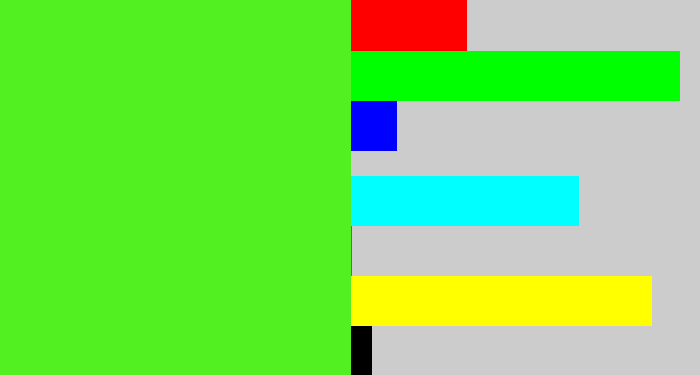 Hex color #53f021 - green apple