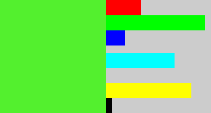 Hex color #53f02e - toxic green