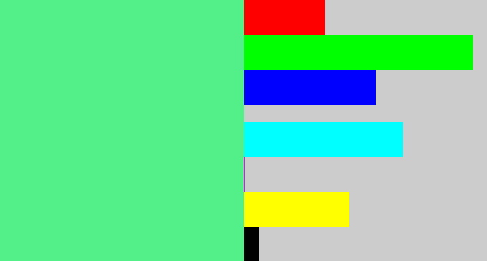 Hex color #53f08a - sea green