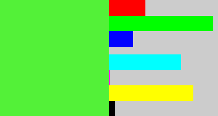 Hex color #53f138 - toxic green