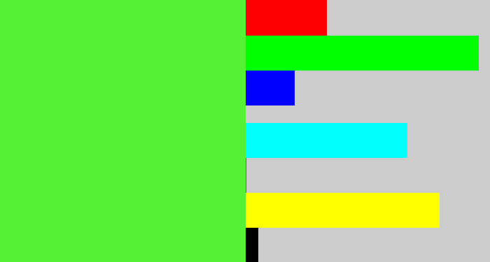Hex color #53f232 - toxic green