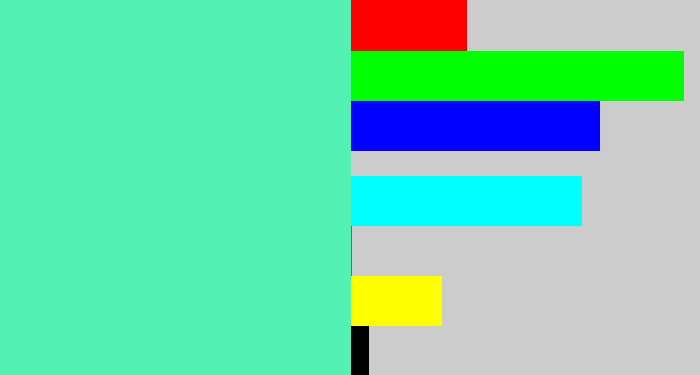 Hex color #53f2b4 - light greenish blue