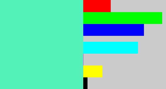 Hex color #53f2ba - light greenish blue