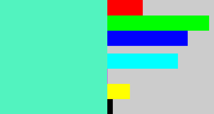Hex color #53f3c0 - light greenish blue