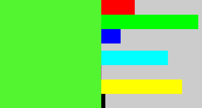 Hex color #53f430 - toxic green