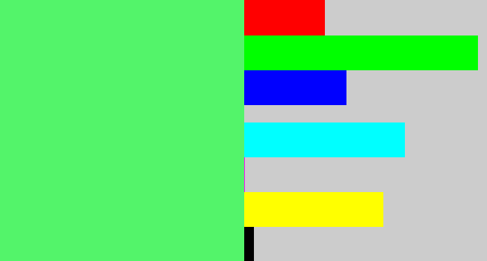 Hex color #53f46a - light bright green